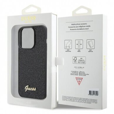 Dėklas Guess Disco Metal Script   iPhone 15 Pro - Juodas 7