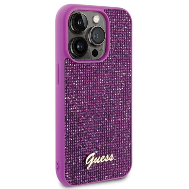 Dėklas Guess Disco Metal Script   iPhone 15 Pro - Rožinis 3