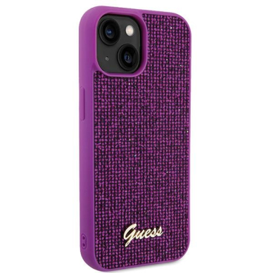 Dėklas Guess Disco Metal Script   iPhone 15 - Rožinis 3