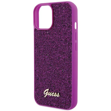 Dėklas Guess Disco Metal Script   iPhone 15 - Rožinis 5