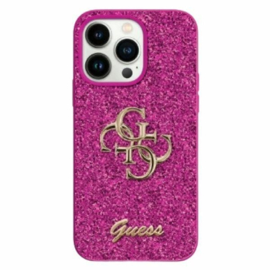 Dėklas Guess Fixed Glitter Big 4G  iPhone 16 - Violetinis