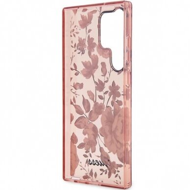 Dėklas Guess Flower GUHCS23LHCFWSP Samsung Galaxy S23 Ultra S918 Rožinis 6