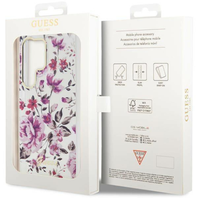 Dėklas Guess Flower GUHCS23LHCFWST Samsung Galaxy S23 Ultra S918 Baltas 7