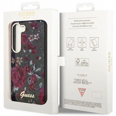 Dėklas Guess Flower GUHCS23MHCFWSA Samsung Galaxy S23 Plus S916 Žalias 7