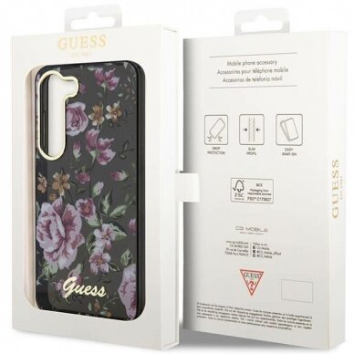 Dėklas Guess Flower GUHCS23MHCFWSK Samsung Galaxy S23 Plus S916 Juodas 7