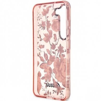 Dėklas Guess Flower GUHCS23MHCFWSP Samsung Galaxy S23 Plus S916 Rožinis 6