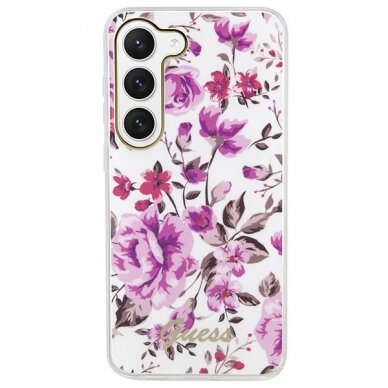 Dėklas Guess Flower GUHCS23MHCFWST Samsung Galaxy S23 Plus S916 Baltas 2