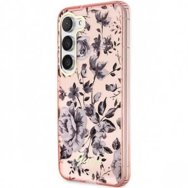 Samsung Galaxy S23 Dėklas Guess Flower GUHCSHCFWSP  S911 Rožinis 1