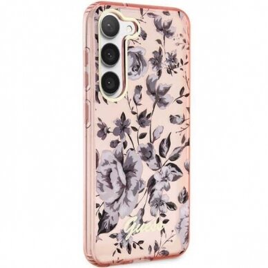 Samsung Galaxy S23 Dėklas Guess Flower GUHCSHCFWSP  S911 Rožinis 3