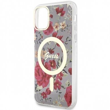 Dėklas Guess Flower MagSafe GUHMN61HCFWSA iPhone 11 / Xr Žalias 5