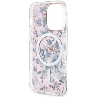 Dėklas Guess Flower MagSafe GUHMP14LHCFWSP iPhone 14 Pro Rožinis 6