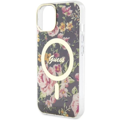 Dėklas Guess Flower MagSafe GUHMP14MHCFWSK iPhone 14 Plus Juodas 5