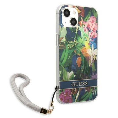 Iphone 13 Dėklas Guess Flower Strap GUHCP13MHFLSB  2