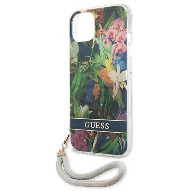 Iphone 13 Dėklas Guess Flower Strap GUHCP13MHFLSB  4