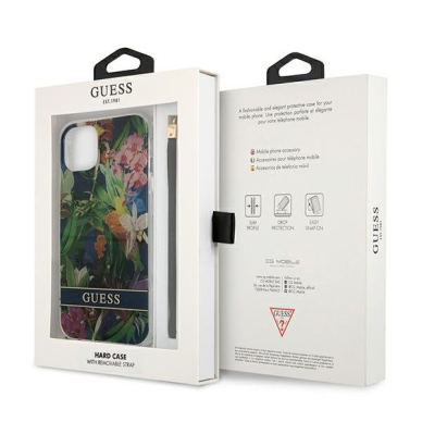 Iphone 13 Dėklas Guess Flower Strap GUHCP13MHFLSB  6