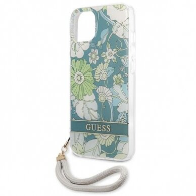 Dėklas Guess Flower Strap GUHCP13SHFLSN iPhone 13 mini Žalias 5