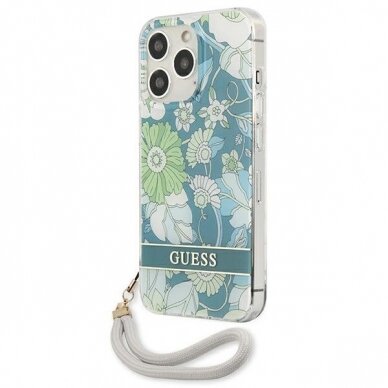 Dėklas Guess Flower Strap GUHCP13XHFLSN iPhone 13 Pro Max Žalias 1