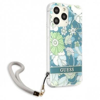 Dėklas Guess Flower Strap GUHCP13XHFLSN iPhone 13 Pro Max Žalias 3