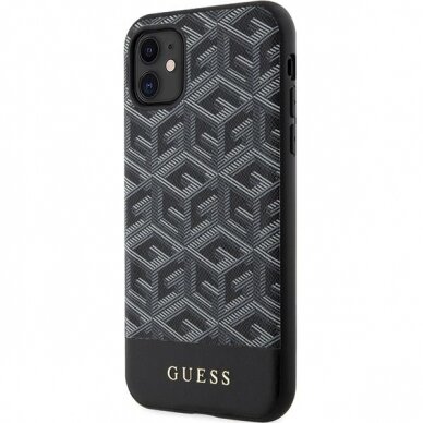 Dėklas Guess GCube Stripes MagSafe GUHMN61HGCFSEK iPhone 11 / Xr Juodas 1