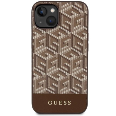 Dėklas Guess GCube Stripes MagSafe GUHMP14MHGCFSEW iPhone 14 Plus Rudas 2