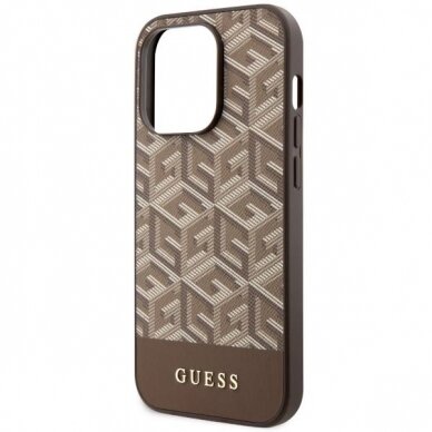 Dėklas Guess GCube Stripes MagSafe GUHMP14XHGCFSEW iPhone 14 Pro Max Rudas 5