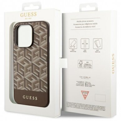 Dėklas Guess GCube Stripes MagSafe GUHMP14XHGCFSEW iPhone 14 Pro Max Rudas 7