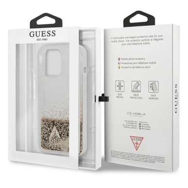 Dėklas Guess Glitter Charms GUOHCP14XGLHFLGO iPhone 14 Pro Max Auksinis 7