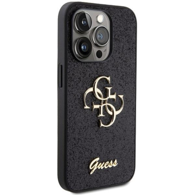 Dėklas Guess Glitter Script Big 4G   iPhone 15 Pro - Juodas 3