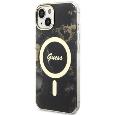 Dėklas Guess Golden Marble MagSafe GUHMP14MHTMRSK iPhone 14 Plus Juodas 1