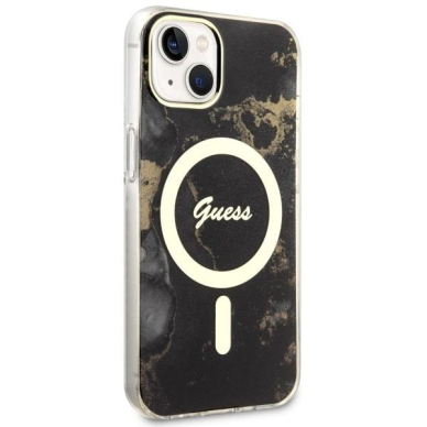 Dėklas Guess Golden Marble MagSafe GUHMP14MHTMRSK iPhone 14 Plus Juodas 3