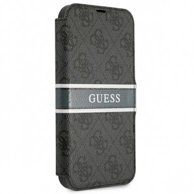 Dėklas Guess GUBKP13S4GDGR iPhone 13 mini 5,4 book 4G Stripe Pilkas 2