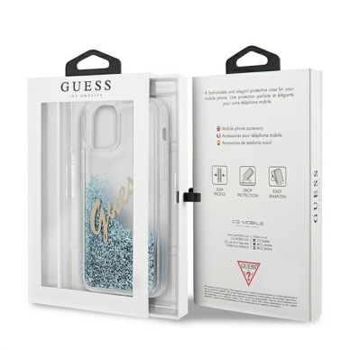 Dėklas Guess GUHCP12LGLVSBL Glitter Vintage Script iPhone 12 Pro Max 6,7" Mėlynas 8