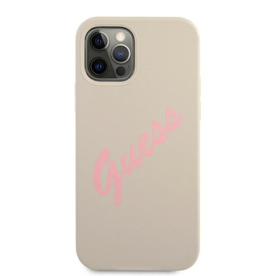 Dėklas Guess GUHCP12LLSVSGP Silicone Vintage iPhone 12 Pro Max 6,7" pilkas-rožinis 2