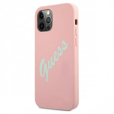 Dėklas Guess GUHCP12LLSVSPG Silicone Vintage iPhone 12 Pro Max 6,7" žalias-rožinis 1