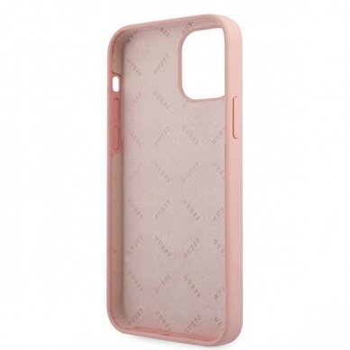 Dėklas Guess GUHCP12LLSVSPG Silicone Vintage iPhone 12 Pro Max 6,7" žalias-rožinis 6