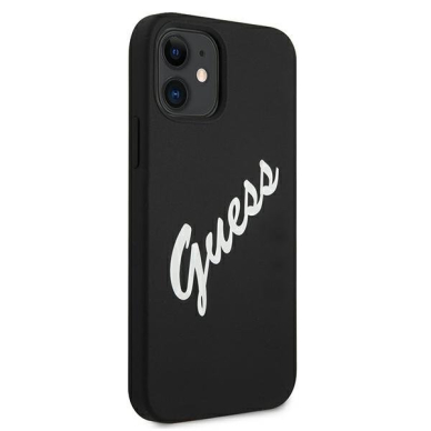 Dėklas Guess GUHCP12SLSVSBW Silicone Vintage iPhone 12 mini 5,4" juodas-baltas 3