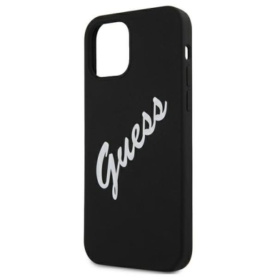 Dėklas Guess GUHCP12SLSVSBW Silicone Vintage iPhone 12 mini 5,4" juodas-baltas 5