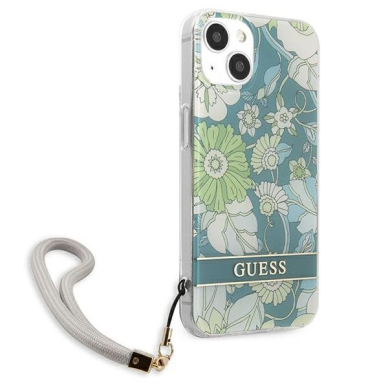 Dėklas Guess GUHCP13MHFLSN iPhone 13 Flower Strap Žalias 3