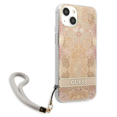 Dėklas Guess GUHCP13SHFLSD iPhone 13 mini Flower Strap Auksinis 7