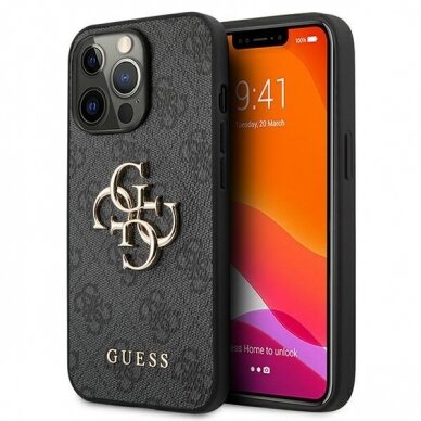 Dėklas Guess GUHCP13X4GMGGR iPhone 13 Pro Max 6,7" Pilkas 4G Big Metal Logo