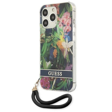 Dėklas Guess GUHCP13XHFLSB iPhone 13 Pro Max Flower Strap 1