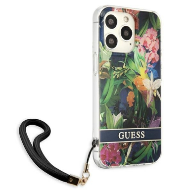 Dėklas Guess GUHCP13XHFLSB iPhone 13 Pro Max Flower Strap 3