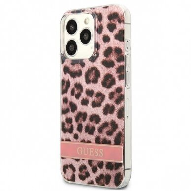 Dėklas Guess GUHCP13XHSLEOP iPhone 13 Pro Max Leopard Rožinis 1