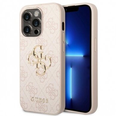 Dėklas Guess GUHCP14L4GMGPI iPhone 14 Pro Rožinis