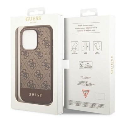 Dėklas Guess GUHCP14LG4GLBR iPhone 14 Pro Rudas 4