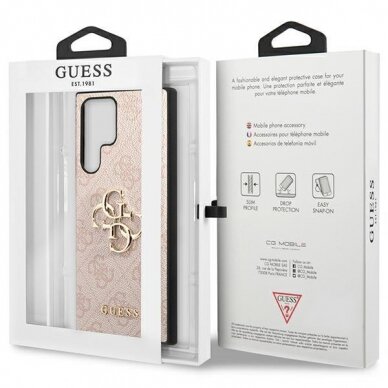 Dėklas Guess GUHCS23L4GMGPI Samsung Galaxy S23 Ultra Rožinis 7