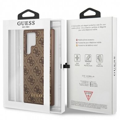 Dėklas Guess GUHCS23LG4GFBR Samsung Galaxy S23 Ultra Rudas 7