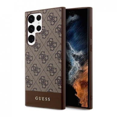 Dėklas Guess GUHCS23LG4GLBR Samsung Galaxy S23 Ultra Rudas