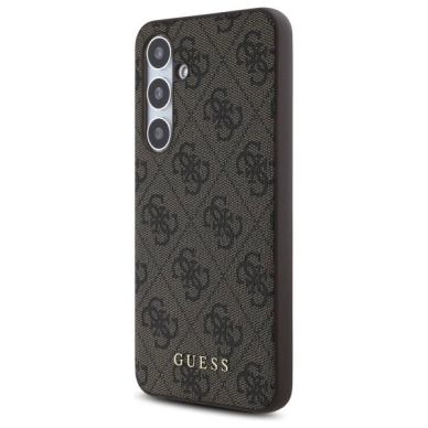 Dėklas Guess GUHCS24FEG4GFBR S24 FE S721 Rudas/Rudas hard 4G Metal Gold Logo 1