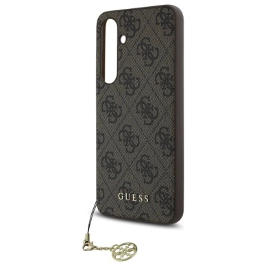 Dėklas Guess GUHCS24FEGF4GBR S24 FE S721 Rudas/Rudas hard 4G Charms Collection 4